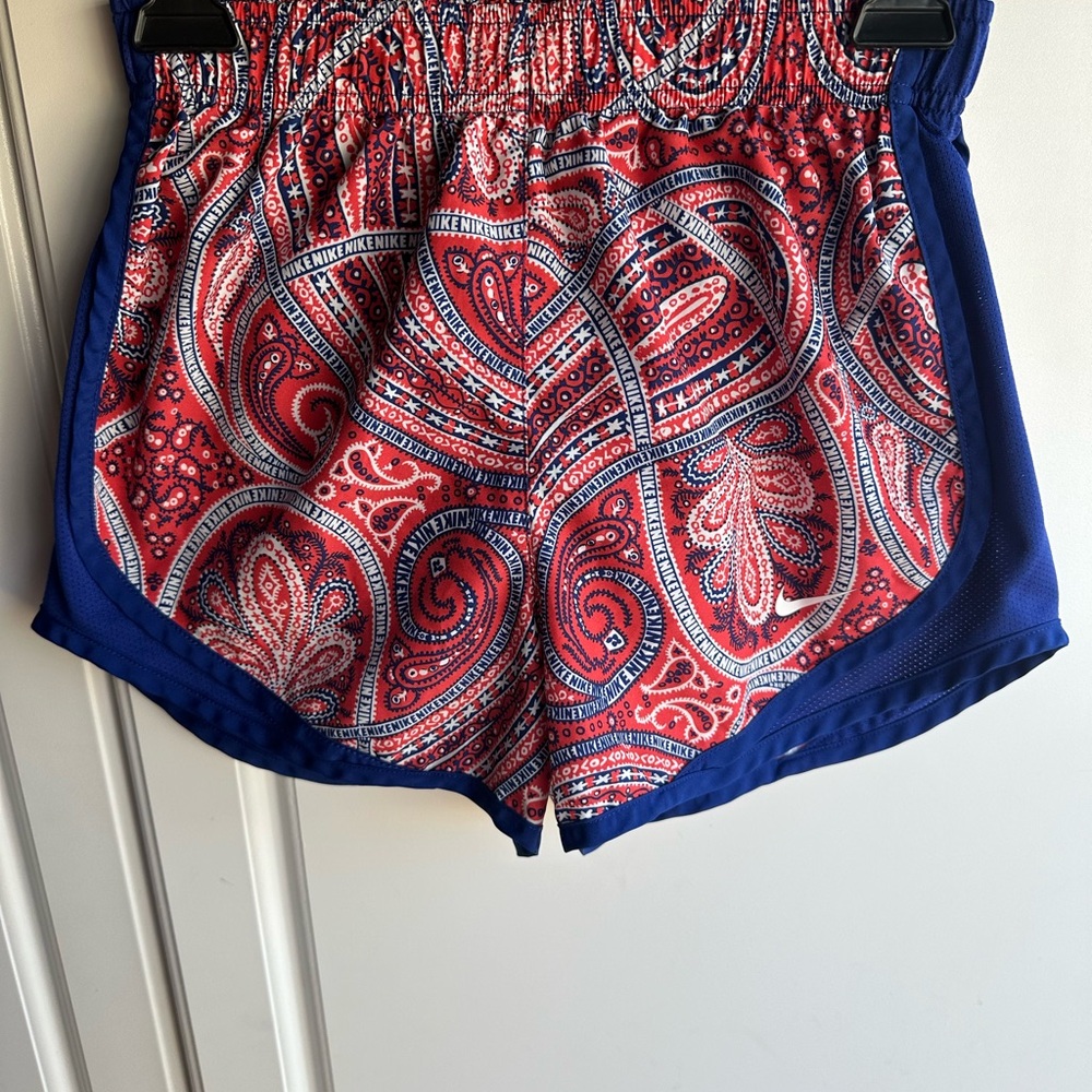 Nike Women's Red and Blue Paisley Shorts